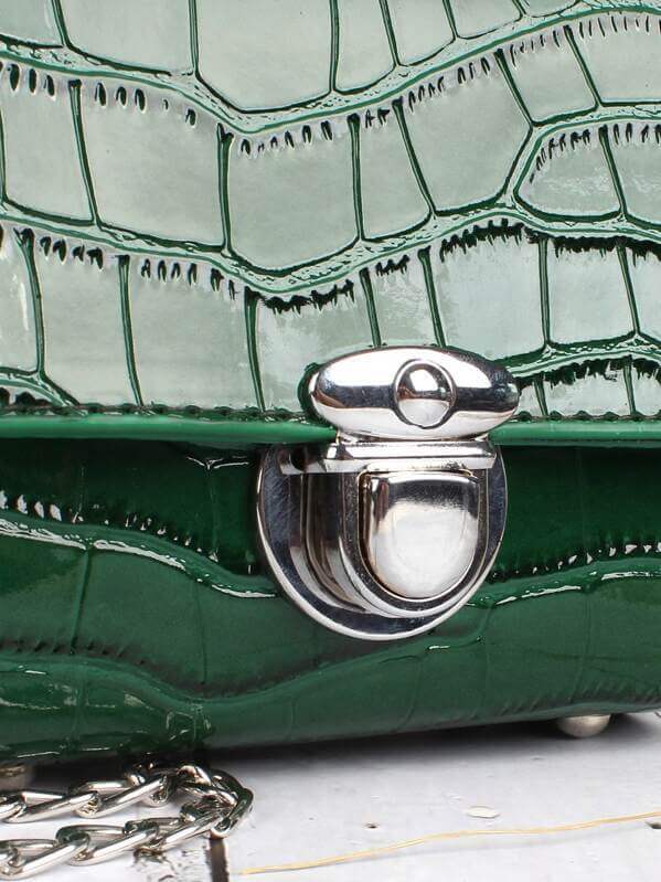 حقيبة كتف خضراء جلد السلحفاة شنط وحقائب شنط