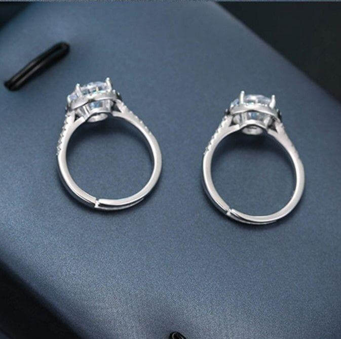 خاتم سوليتير زركون فضي خواتم متوفر 1 لون