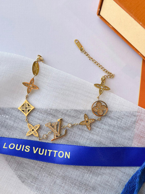 اسواره لويس فيتون ذهبية زركون ناعمة بشعارات اسواره louis vuitton