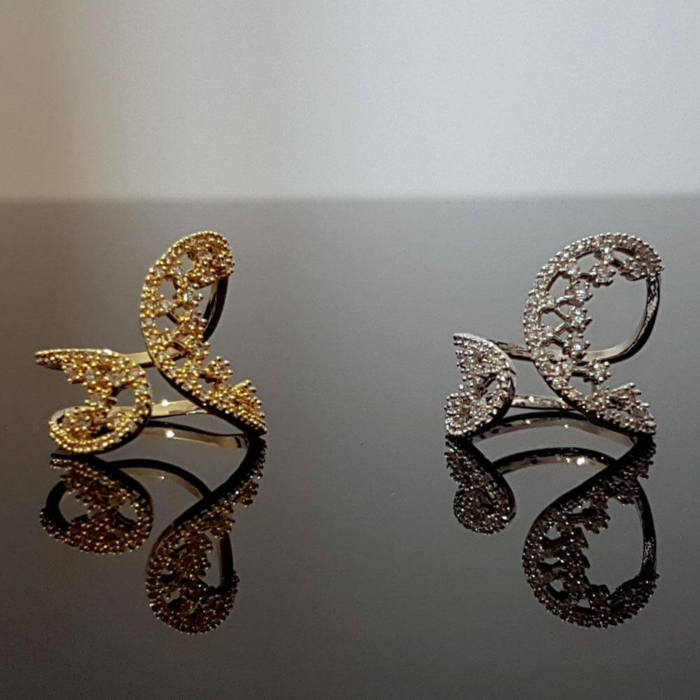 خاتم كيرف زركون تقليد الماس خواتم متوفر 2 لون