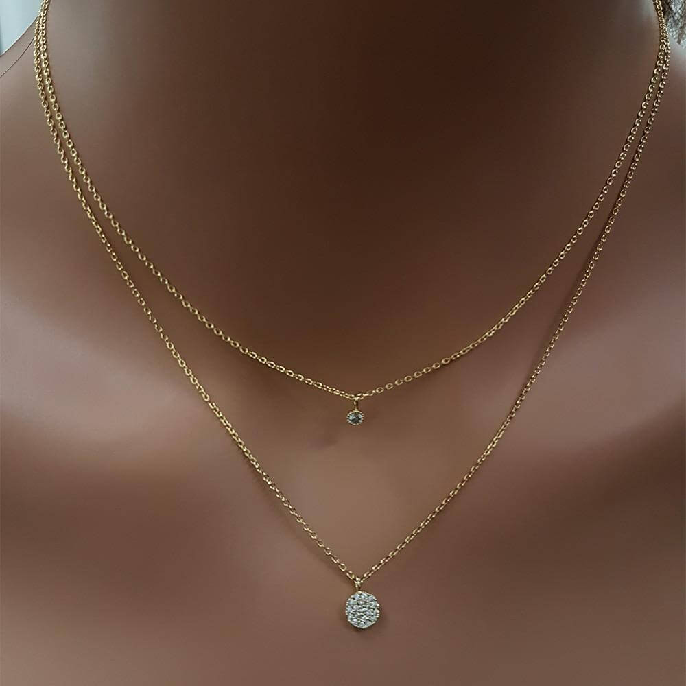 سلسال طبقتين مدور زركون سلسال متوفر 2 لون