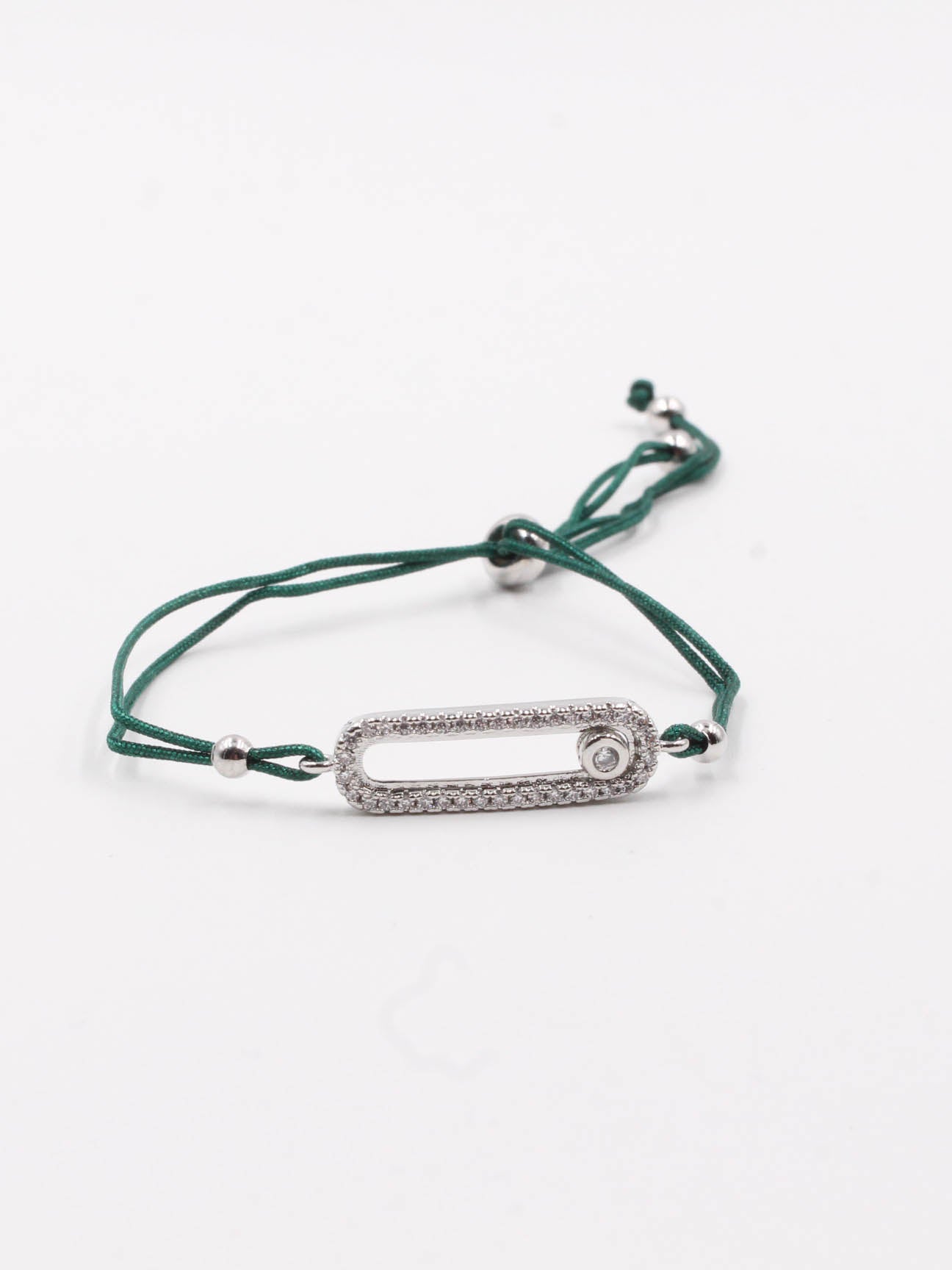 اساور ميسيكا خيط زركون messika اخضر فضي