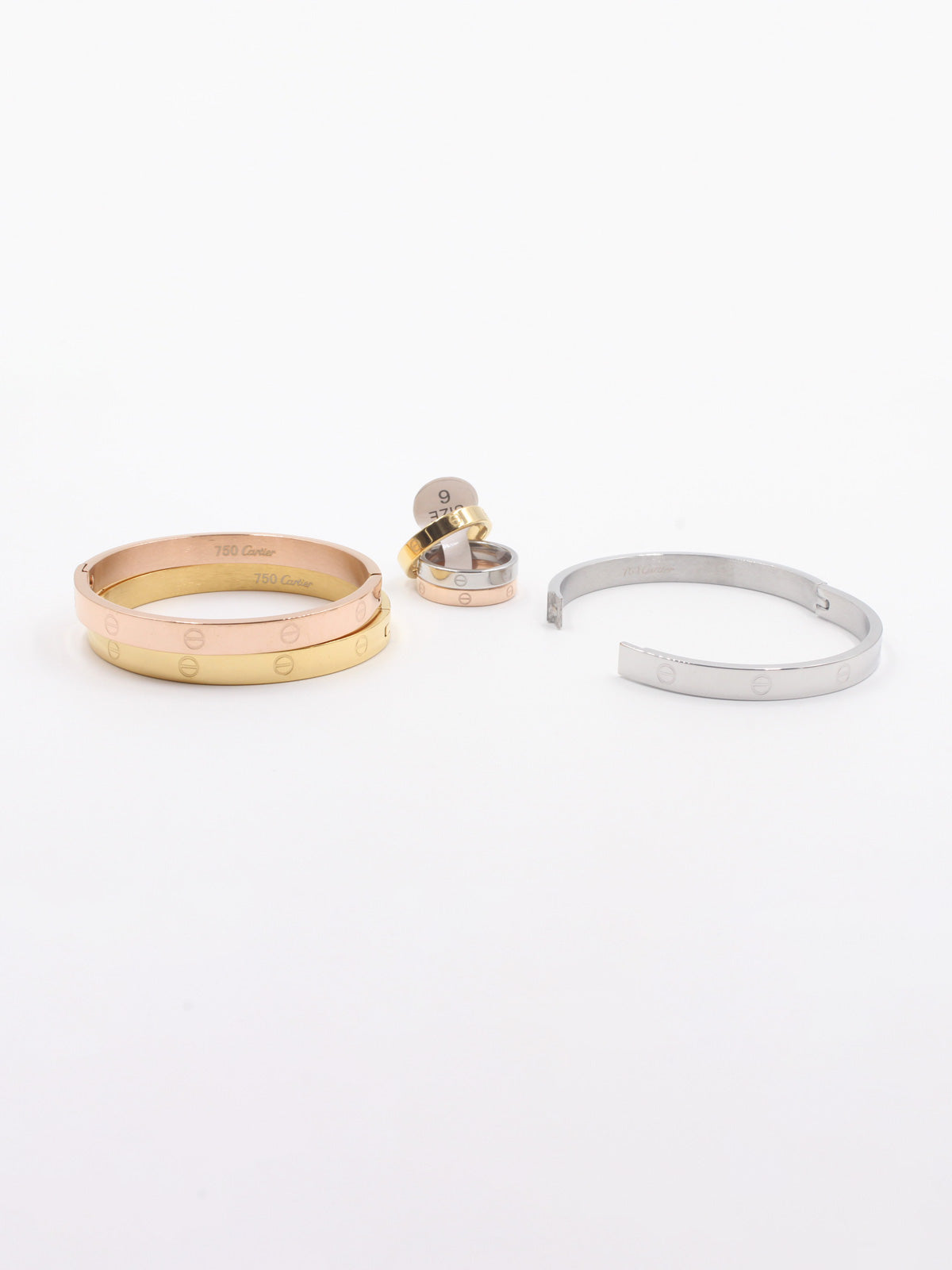 اساور كارتير نسائية مع خواتم 4 اسواره CARTIER