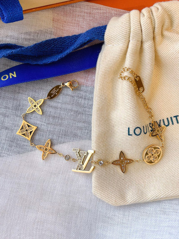 اسواره لويس فيتون ذهبية زركون ناعمة بشعارات اسواره louis vuitton
