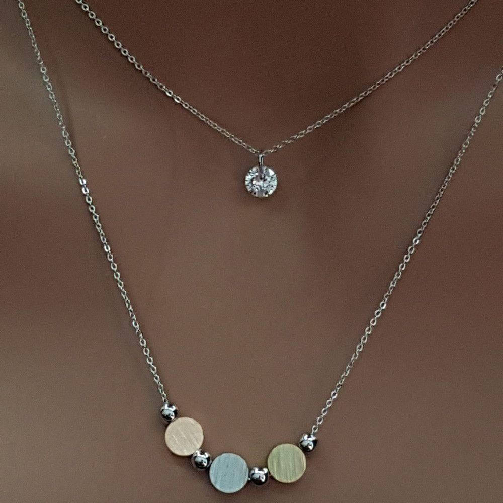 سلسال كوري دوائر ملونه طبقتين سلسال متوفر 2 لون