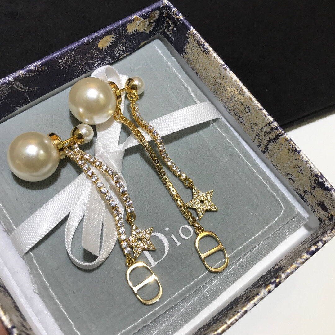 حلق ديور سي ديور لولو طويل حلق dior ذهبي