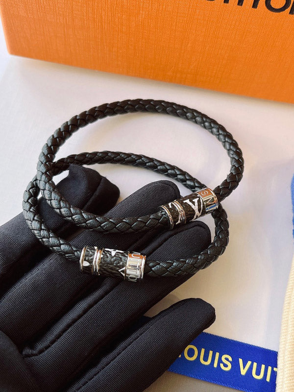 اسواره لويس فيتون كبلز جلد اسود اسواره louis vuitton