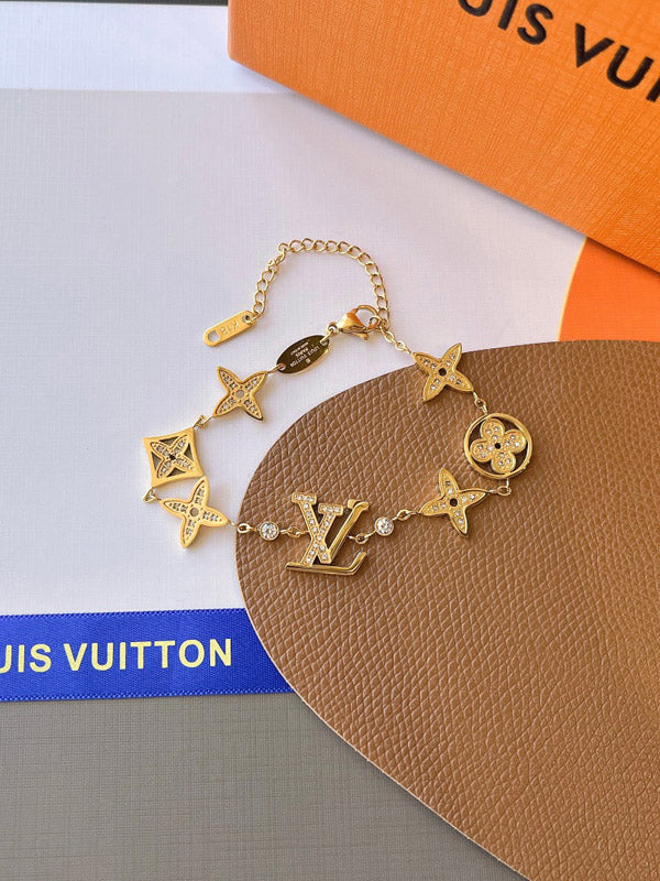 اسواره لويس فيتون ذهبية زركون ناعمة بشعارات اسواره louis vuitton