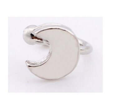 حلق فرده واحده صغير حلق متوفر 9 موديل هلال فضي