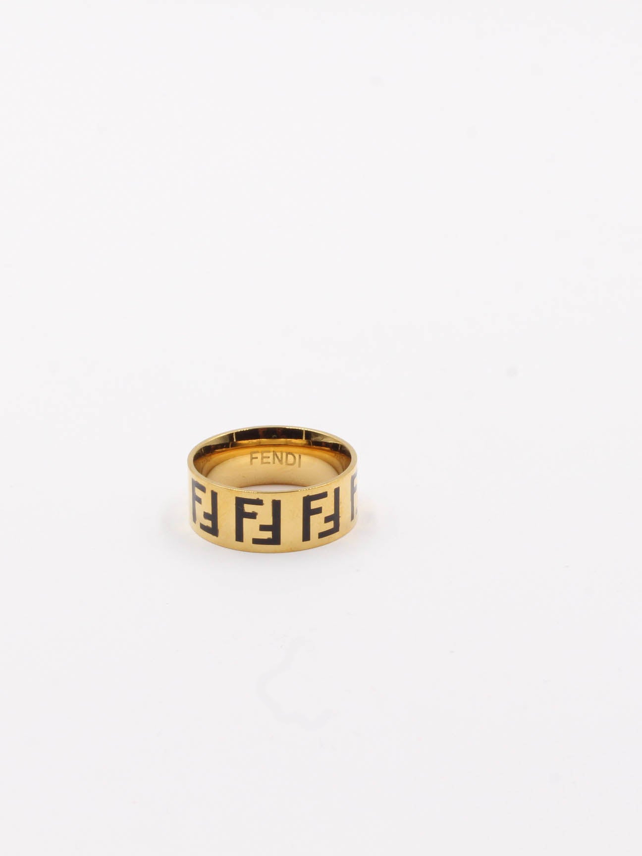 خاتم فندي F خواتم fendi اسود ذهبي 6