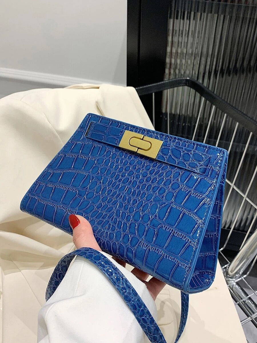 حقيبة مربعة ازرق شنط وحقائب شنط