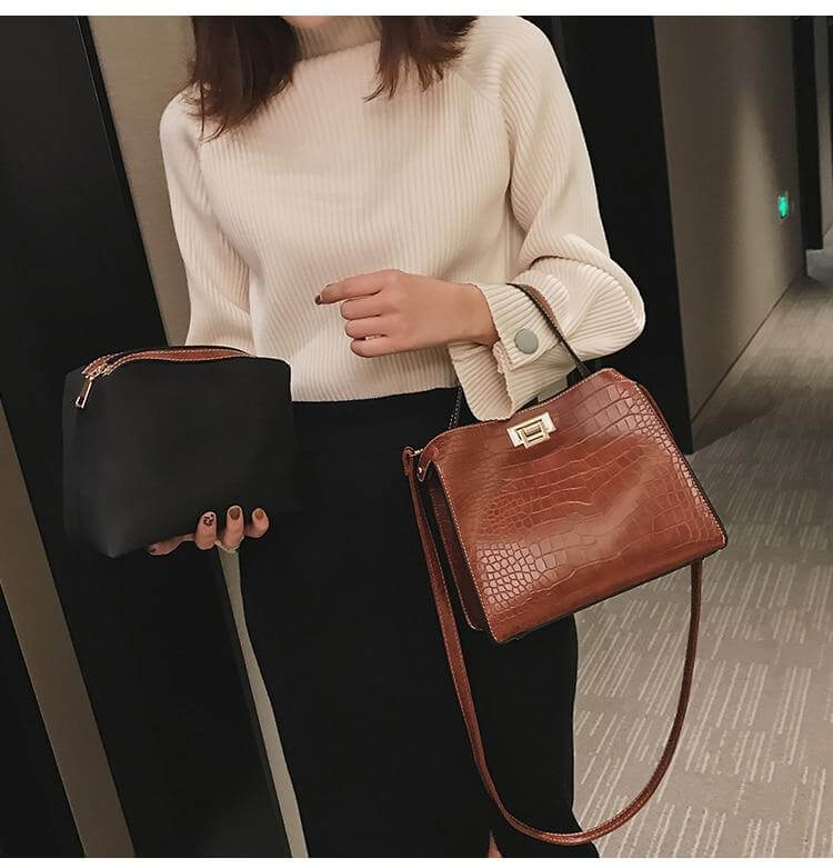 حقيبه باك اوف انيقه جلد تمساح شنط وحقائب شنط