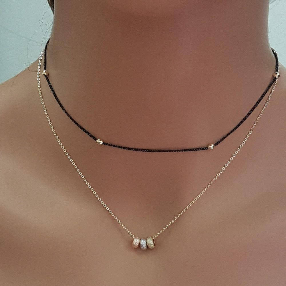 سلسال طبقات بدوئر معدنيه سلسال متوفر 2 لون