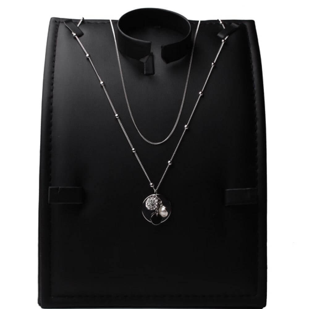 سلسال حلقه معدنيه بكرستال ولولو سلسال متوفر 2 لون فضي