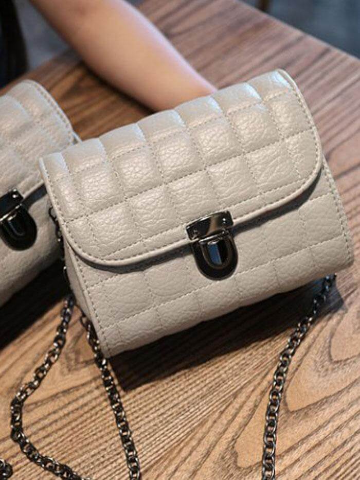 حقيبة كتف سوداء بسلسلة شنط وحقائب متوفر 1 لون رمادي