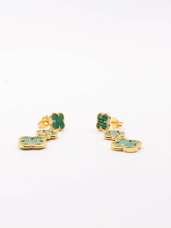 فان كليف حلق وردات طويل صدف طبيعي حلق van cleef