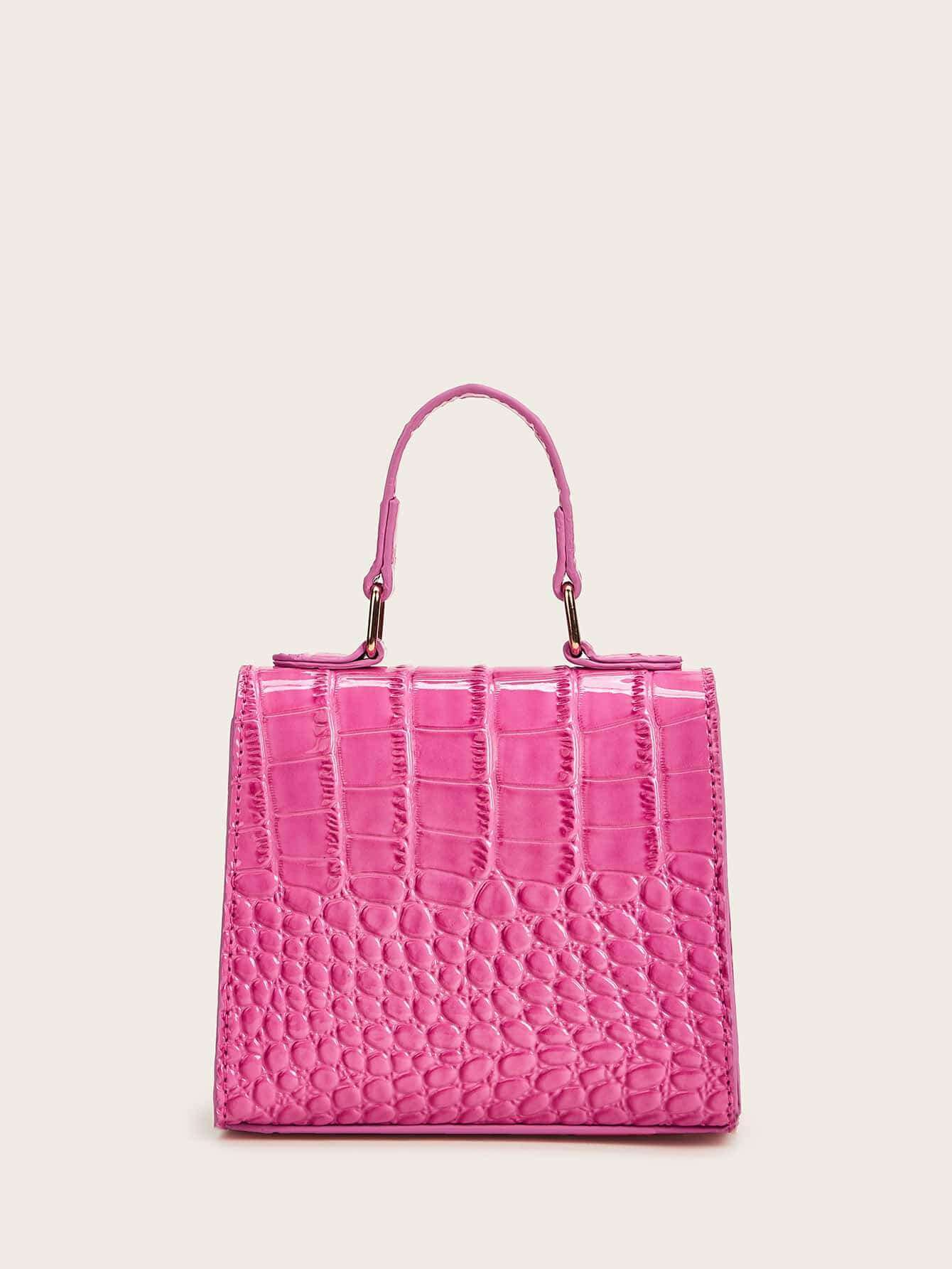 حقيبة كتف بنقشة جلد تمساح شنط وحقائب شنط