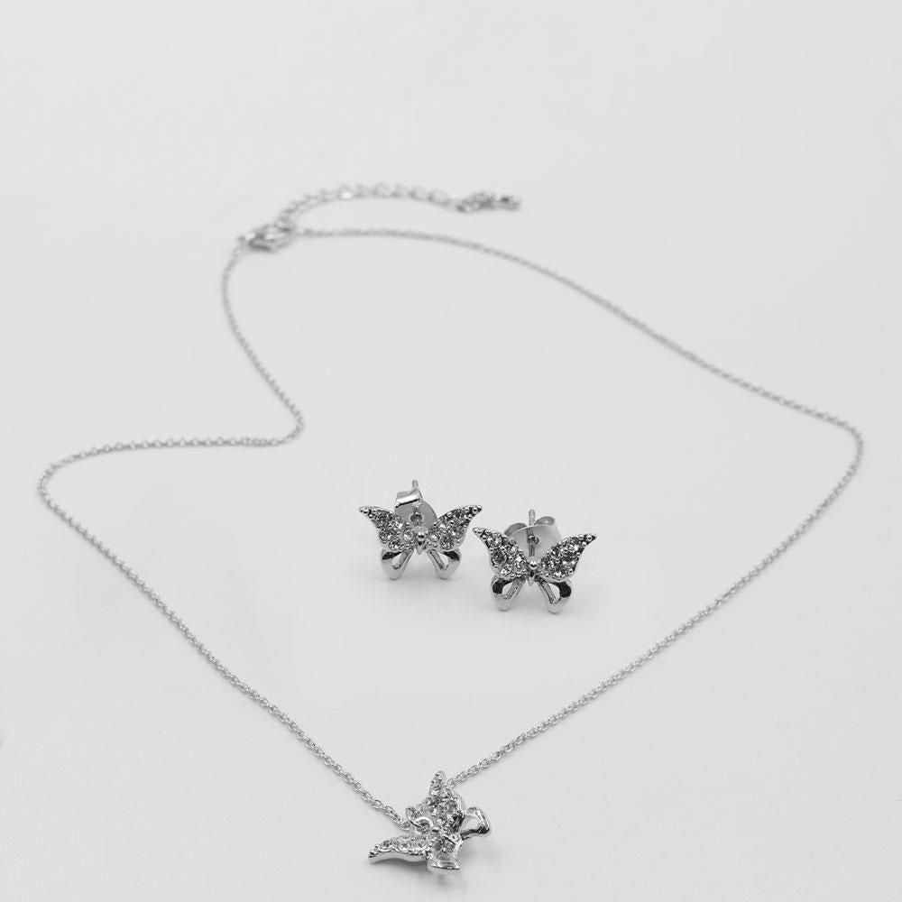 طقم فراشة ناعم كريستال اطقم متوفر 2 لون فضي