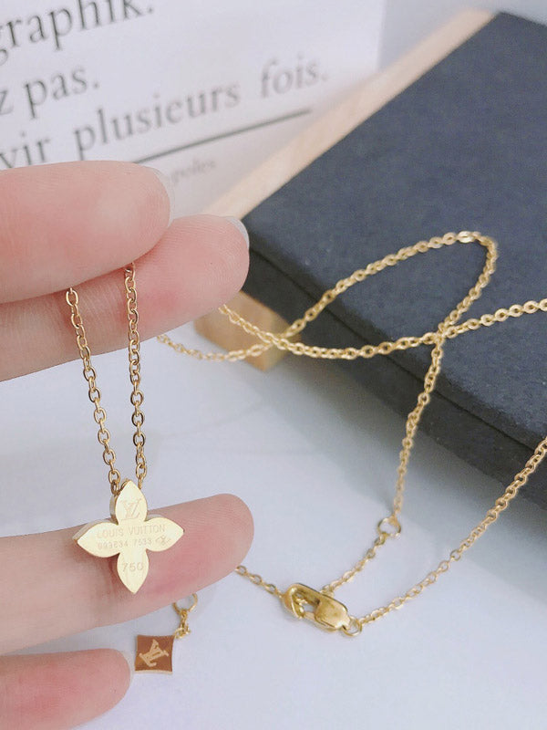 سلسال لويس فيتون لوقو زركون ناعم سلسال louis vuitton ذهبي