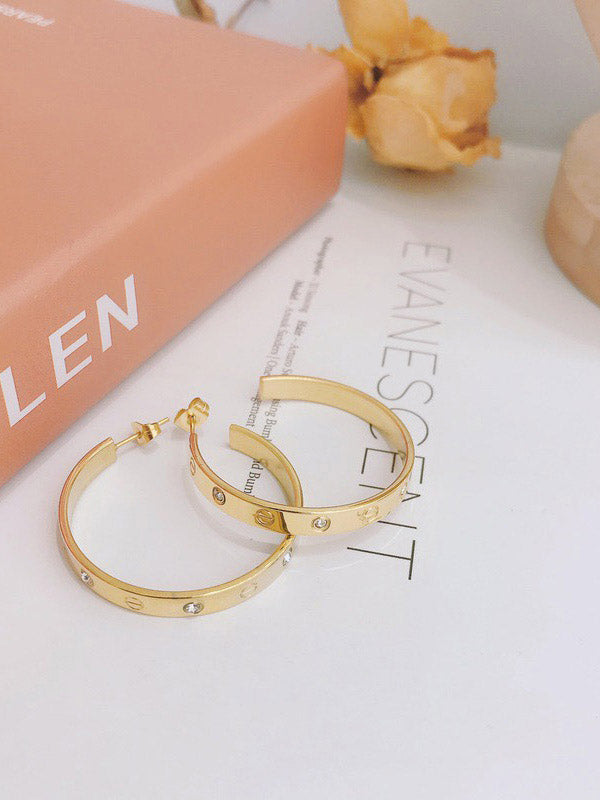 حلق كارتير مدور كبير حلق CARTIER