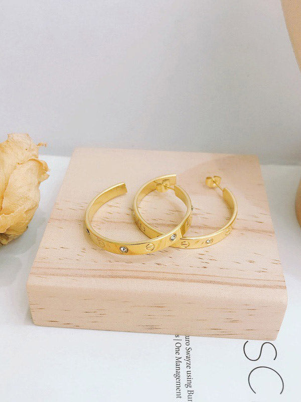 حلق كارتير مدور كبير حلق CARTIER