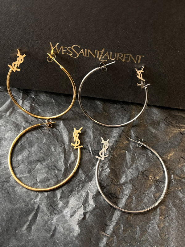 حلق ايف سان لوران مدور كبير حلق ysl