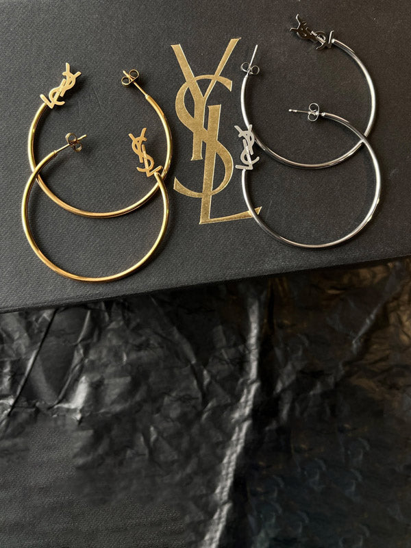 حلق ايف سان لوران مدور كبير حلق ysl