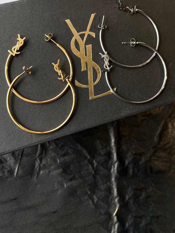 حلق ايف سان لوران مدور كبير حلق ysl