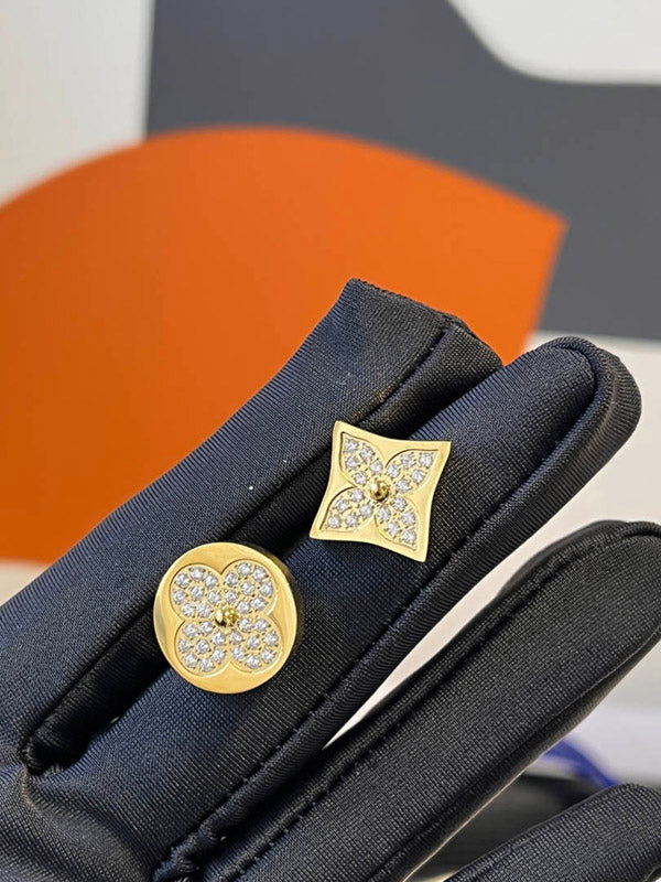 حلق لويس فيتون زركون لوقو ذهبي حلق louis vuitton