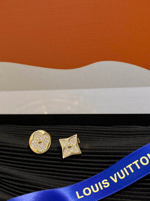 حلق لويس فيتون زركون لوقو ذهبي حلق louis vuitton