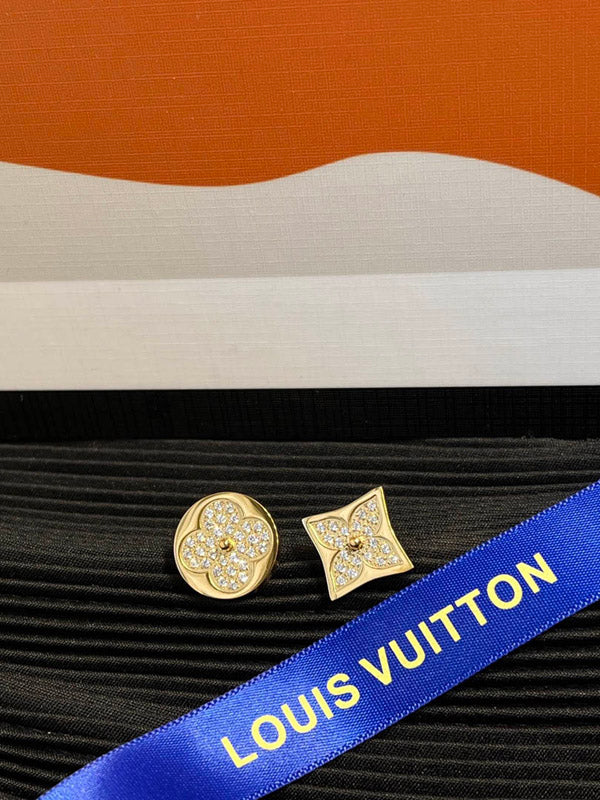 حلق لويس فيتون زركون لوقو ذهبي حلق louis vuitton