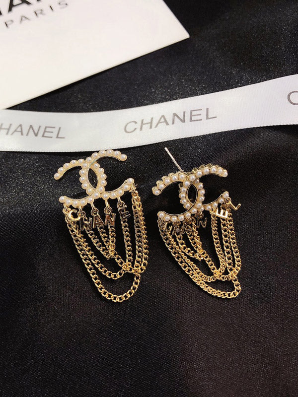 حلق شانيل لولو طويل حلق chanel