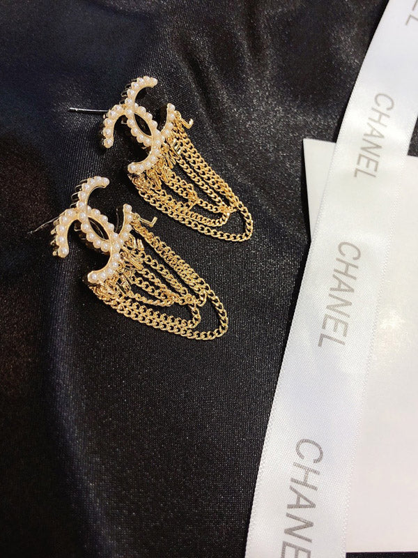 حلق شانيل لولو طويل حلق chanel