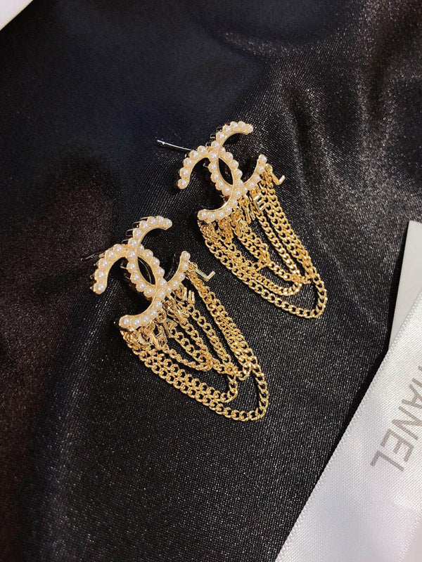 حلق شانيل لولو طويل حلق chanel