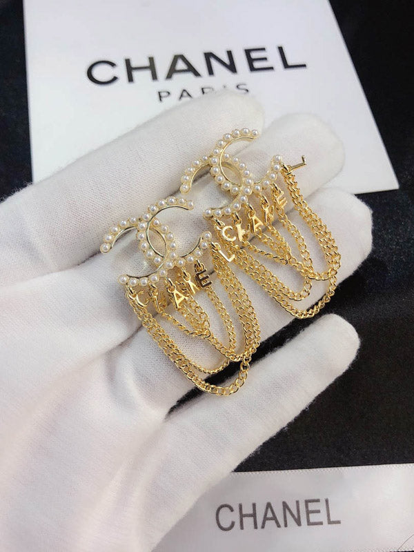 حلق شانيل لولو طويل حلق chanel