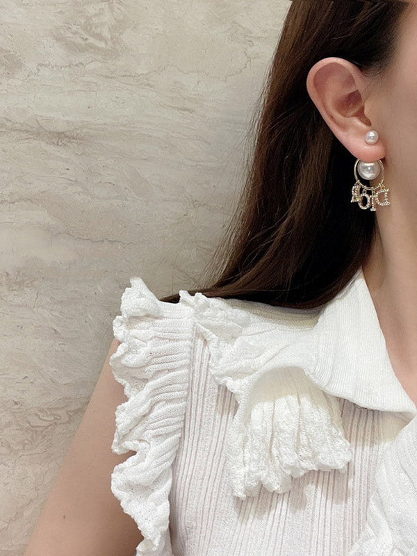 حلق ديور مدور لولو ذهبي حلق dior