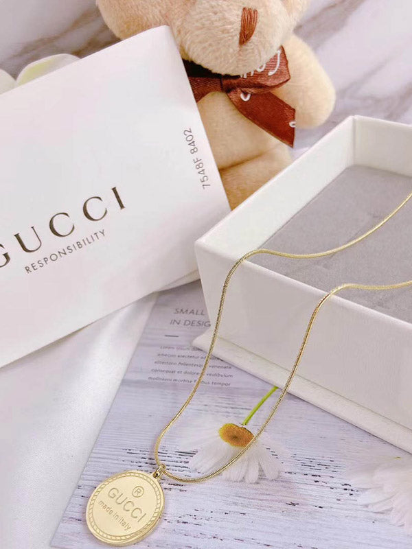 سلسال قوتشي ذهبي سيركل لوقو سلسال gucci