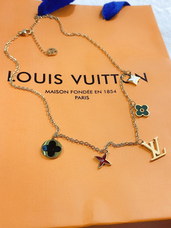 سلسال لويس فيتون ملون بندنت سلسال louis vuitton
