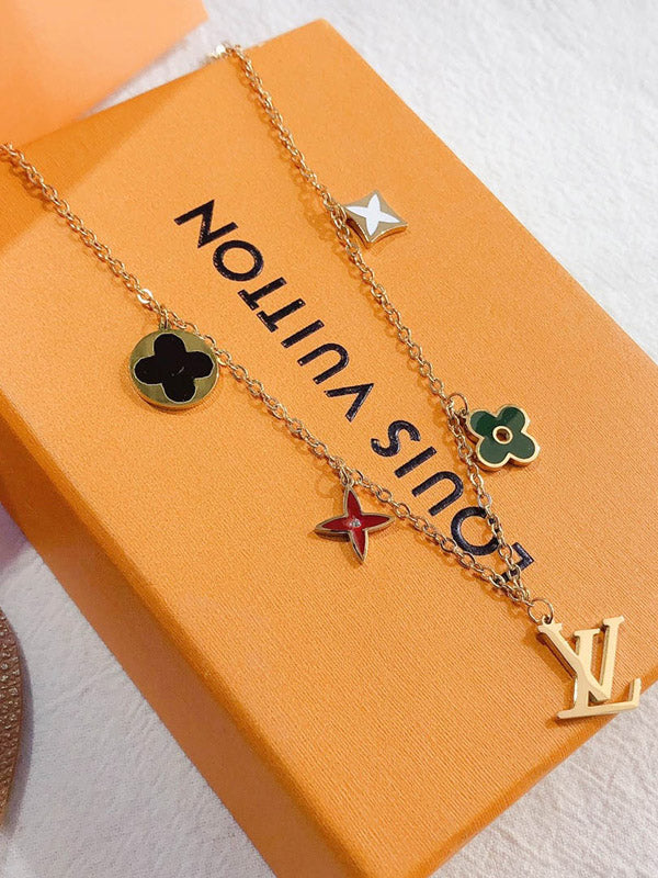 سلسال لويس فيتون ملون بندنت سلسال louis vuitton