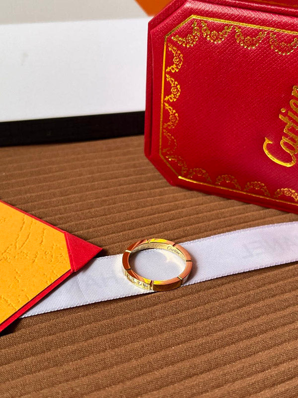 دبلة كارتير ناعمة لوقو خواتم CARTIER ذهبي 7