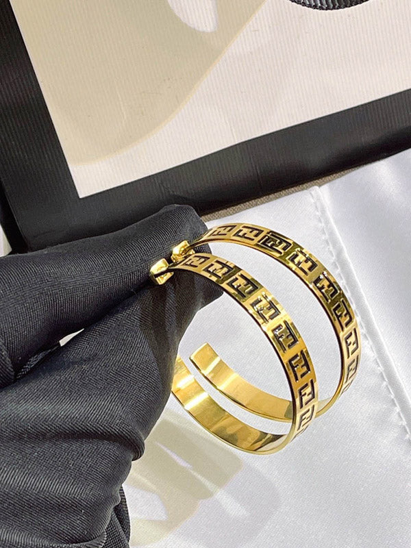 حلق لويس فيتون مدور كبير حلق fendi