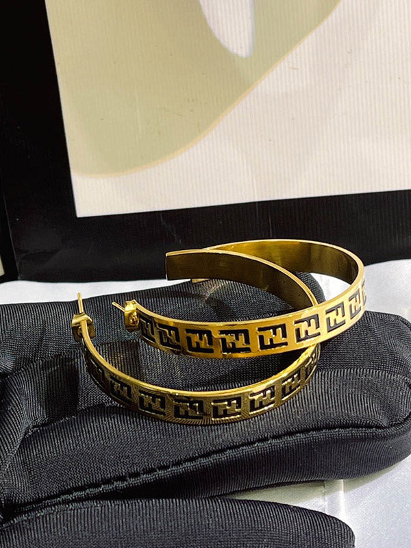 حلق لويس فيتون مدور كبير حلق fendi
