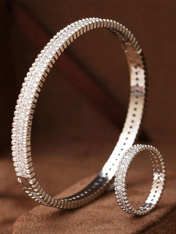 SLIM اسواره وخاتم فان كليف اند اربلز زركون اسواره van cleef فضي 6