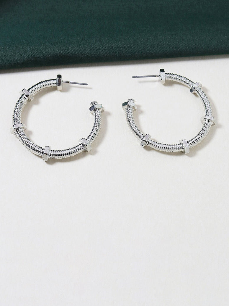 حلق كارتير كبير مدور ستنلس ستيل حلق CARTIER