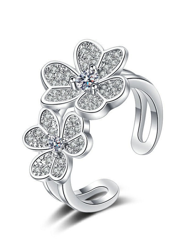 خاتم فان كليف زركون فلاورز خواتم van cleef فضي