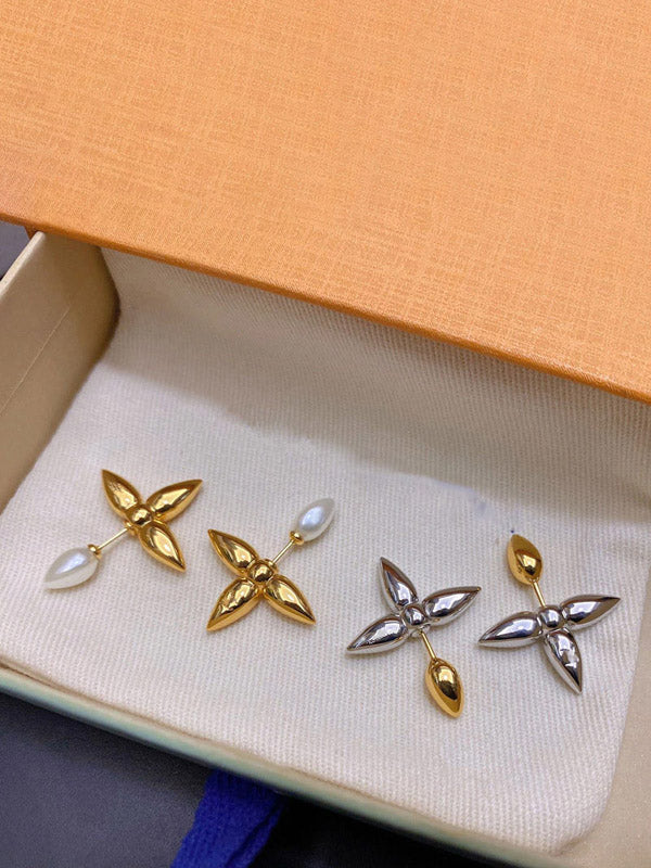 حلق لويس فيتون وردة حلق louis vuitton