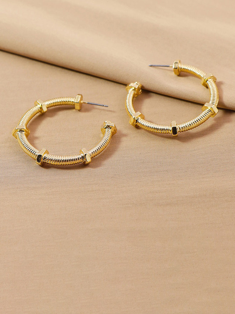 حلق كارتير كبير مدور ستنلس ستيل حلق CARTIER