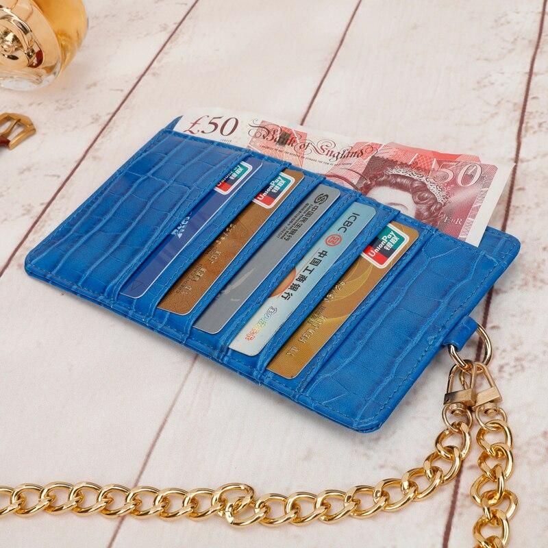 محفظة جوال وكروت جلد التمساح محافظ بوك ازرق ذهبي