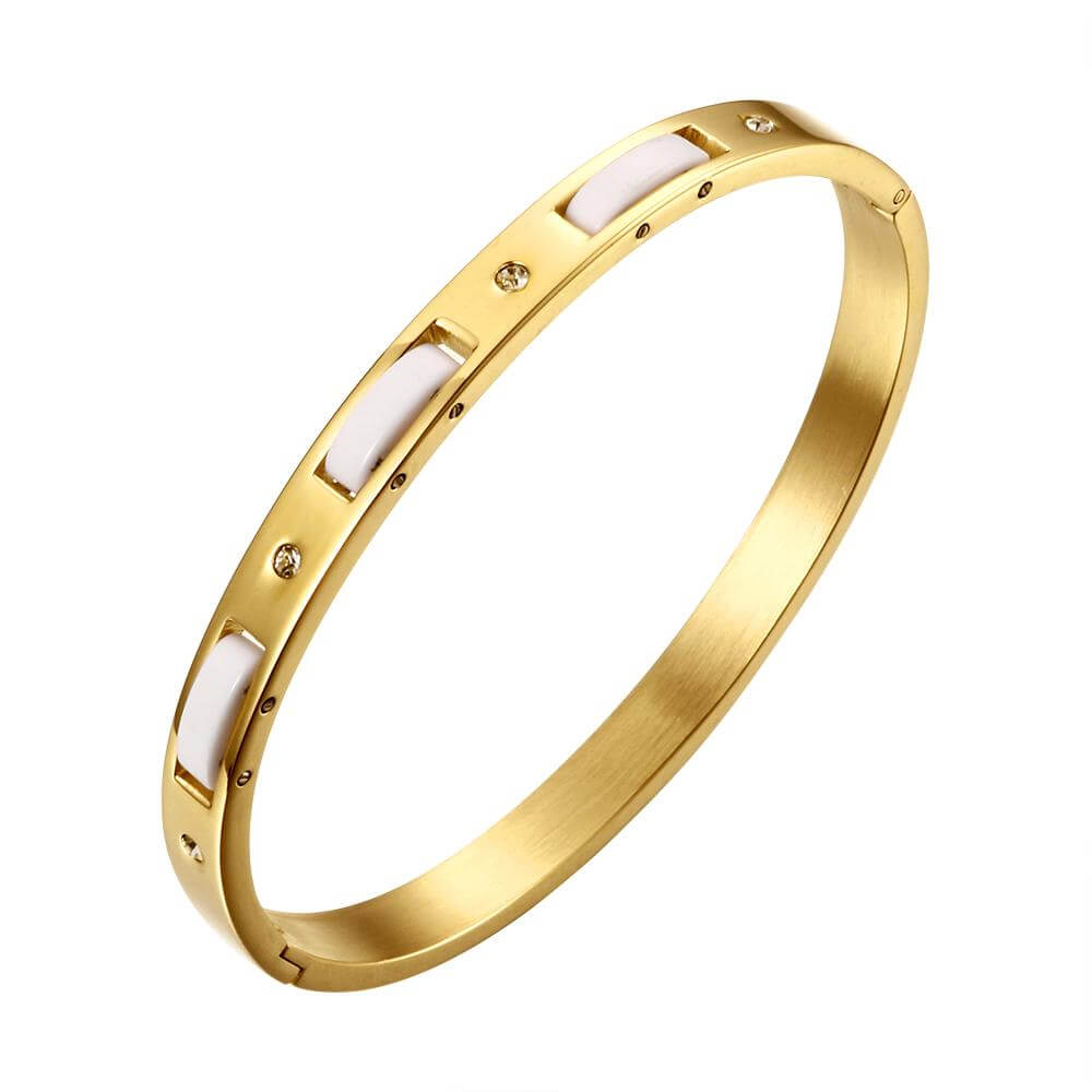 اسواره ليذر وذ ستيل اسواره متوفر 2 لون ابيض ذهبي