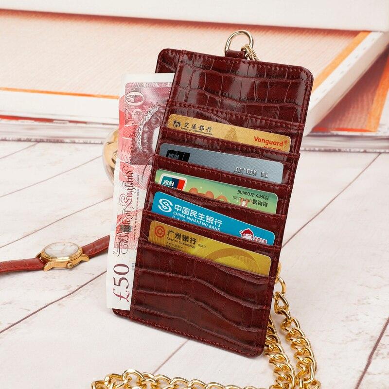 محفظة جوال وكروت جلد التمساح محافظ بوك عنابي